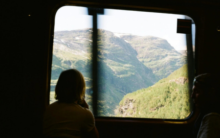 View from a train window on a Norway rail journey